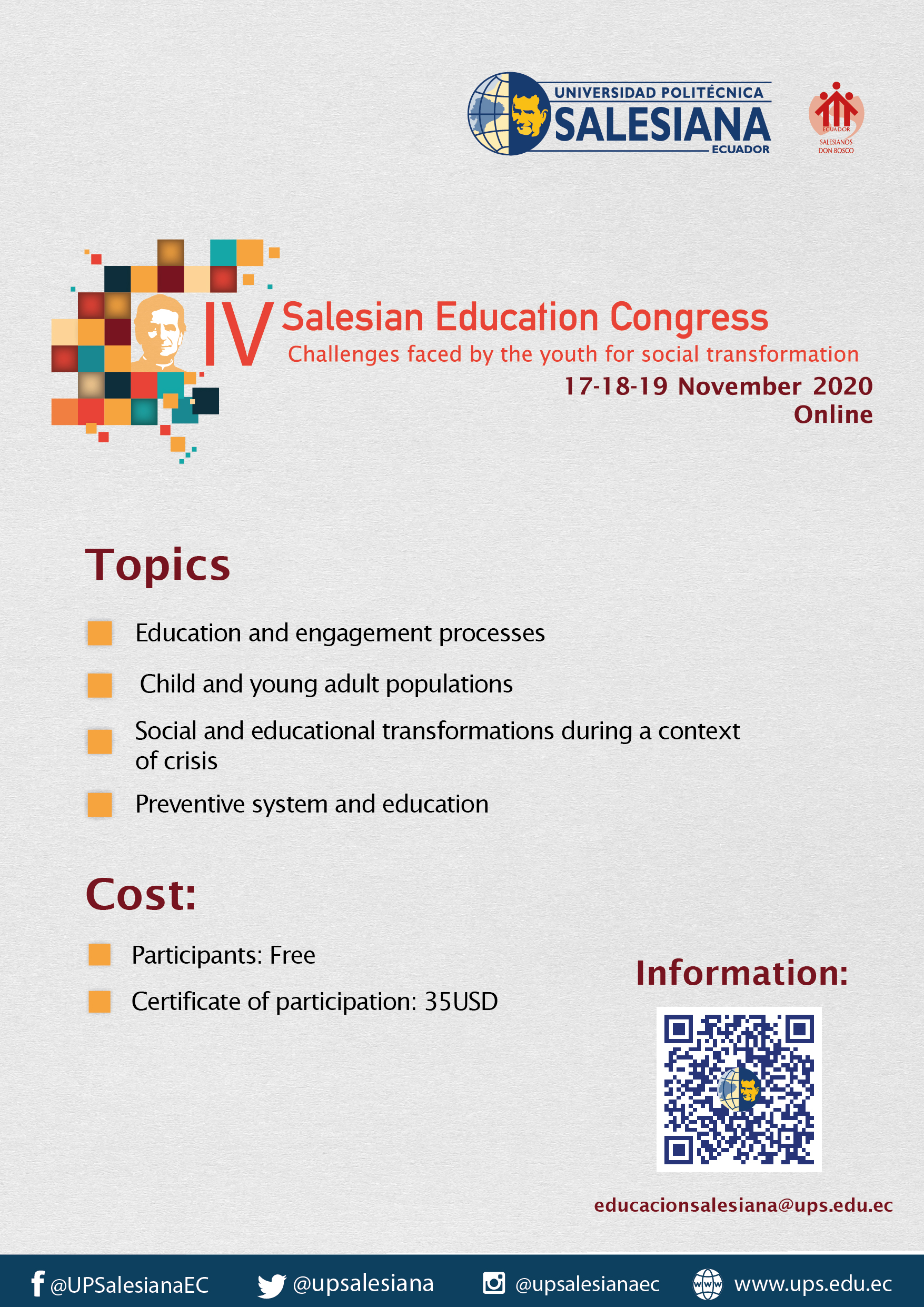 IV Salesian Education Congress hosted by the Salesian Polythecnic University of Ecuador