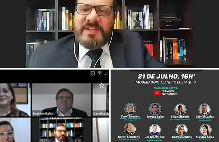 participants of the online discussion “O Ensino Jurídico Pós Pandemia”, on July 21st by law professors Leandro Eustáquio, e pela editora D’Plácido
