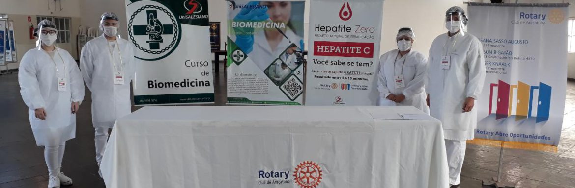 Professors and students of The Biomedicine Career of UniSALESIANO, are conducting free testing in the adult population of Araçatuba to detect Hepatitis C, Brasil