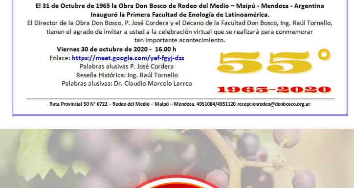55 años de la Facultad Don Bosco de Enología,