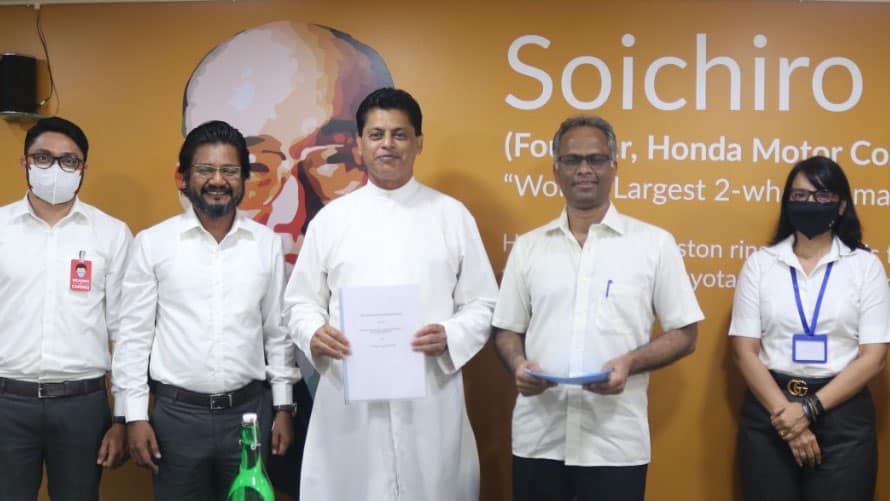 Authorities from Don Bosco College, Panjim, and FiiRE (Forum for Innovation Incubation Research & Entrepreneurship) after the contract signing on 22nd December 2020