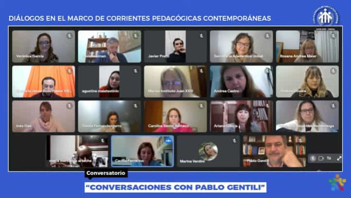 El doctor en Educación Pablo Gentili inició el  primer conversatorio abierto dentro de la asignatura “Corrientes Pedagógicas Contemporáneas” la Licenciatura en Educación de la Universidad Salesiana.