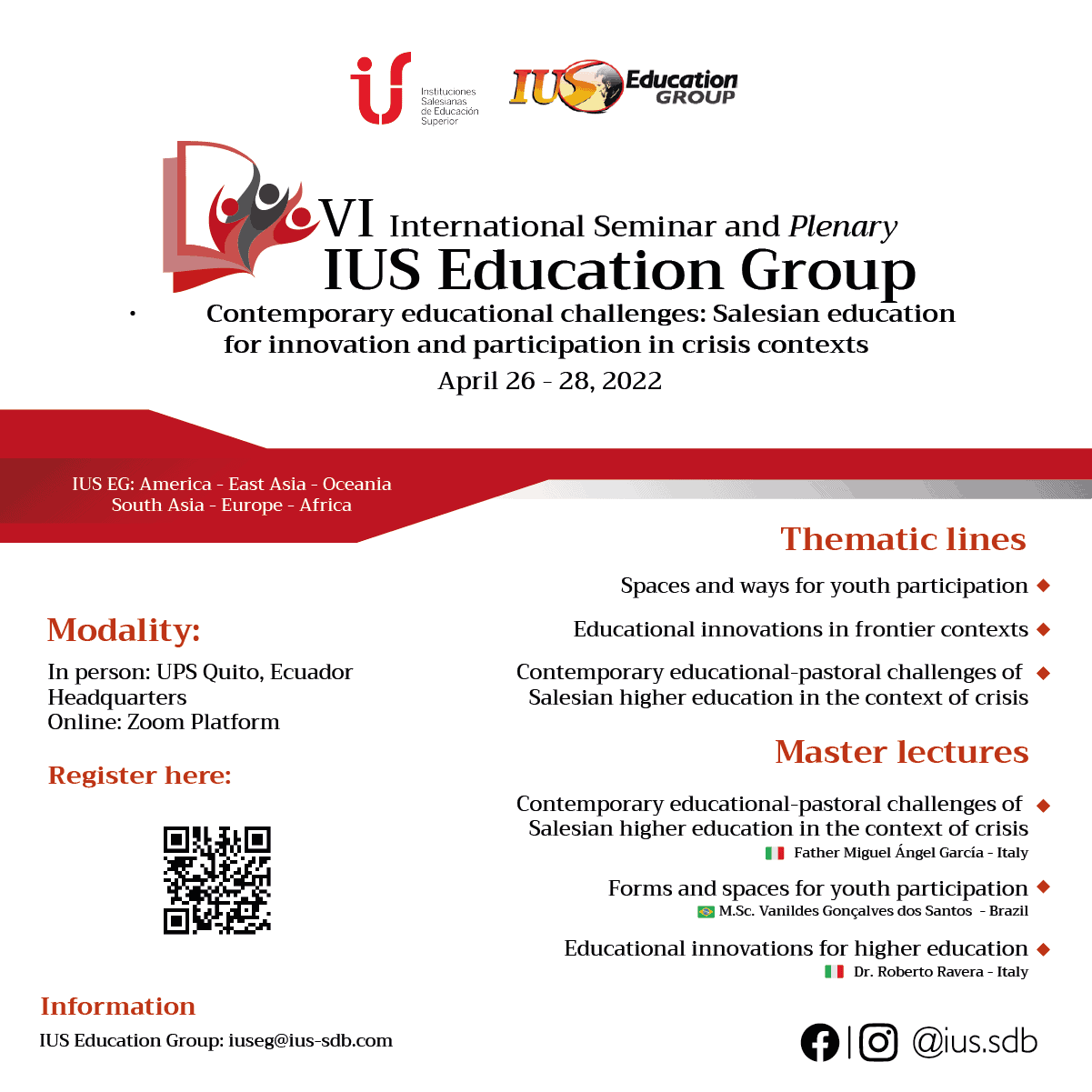 Ius Academic Calendar 2022 Vi International Seminar Ius Education Group | Salesian Institutions Of  Higher Education (Ius)