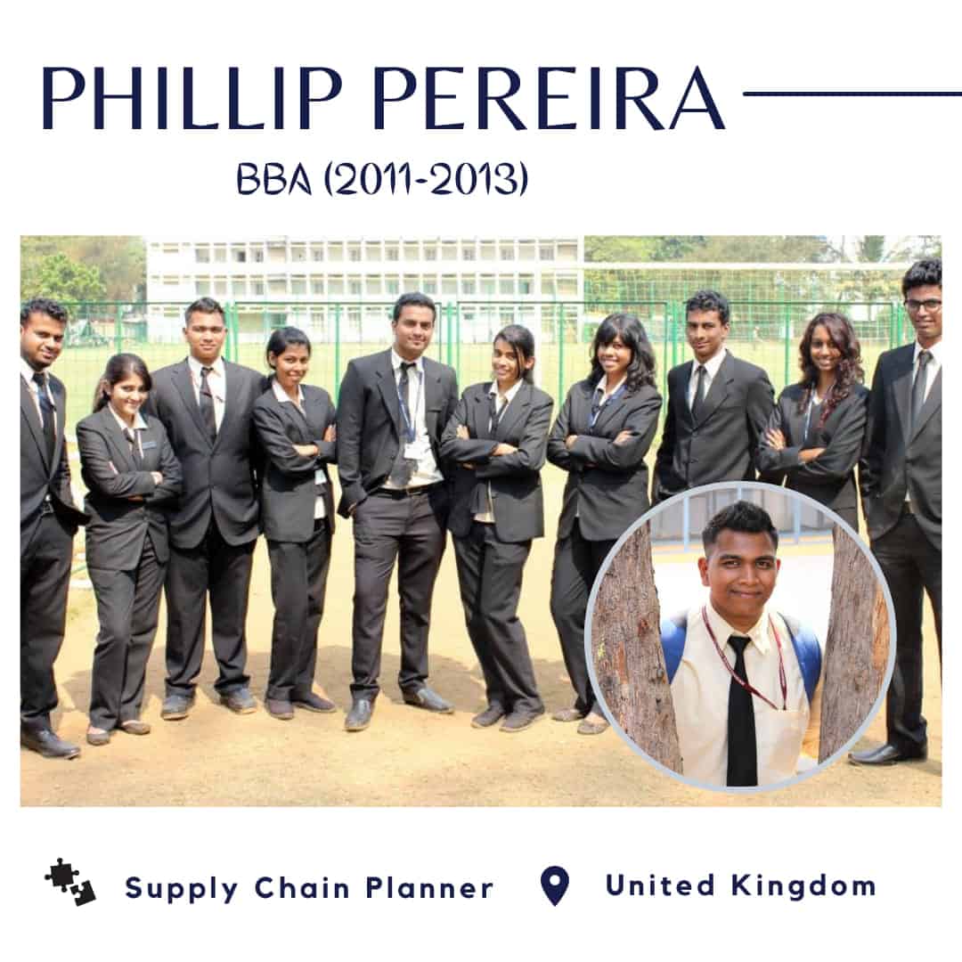 Phillip Pereira, Don Bosco College Panjim Alumni of Bachelor of Business Administration [BBA]