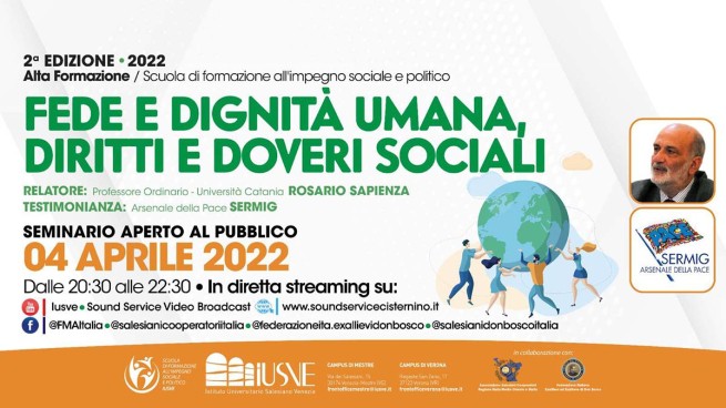 Fede e dignità umana, diritti e doveri sociali: una proposta formativa da Exallievi, Salesiani Cooperatori e IUSVE