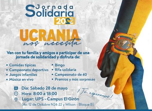 La Universidad Politécnica Salesiana del Ecuador se suma a la campaña "Ucrania nos necesita"