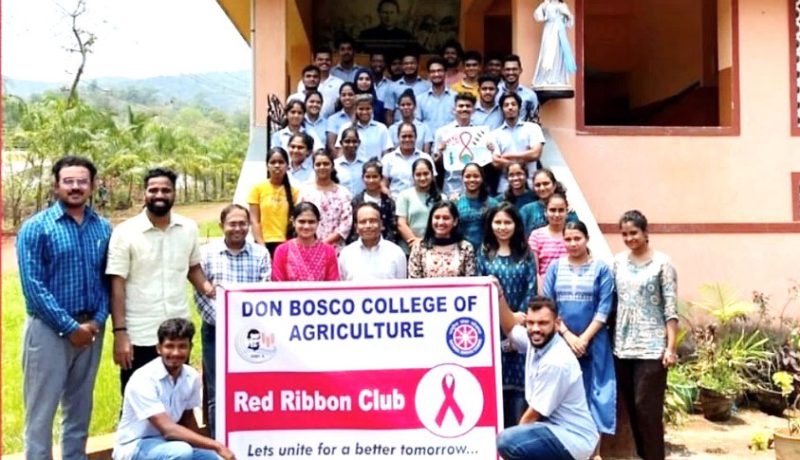 Members of Don Bosco College of Agriculture (DBCA) Red Ribbon Club