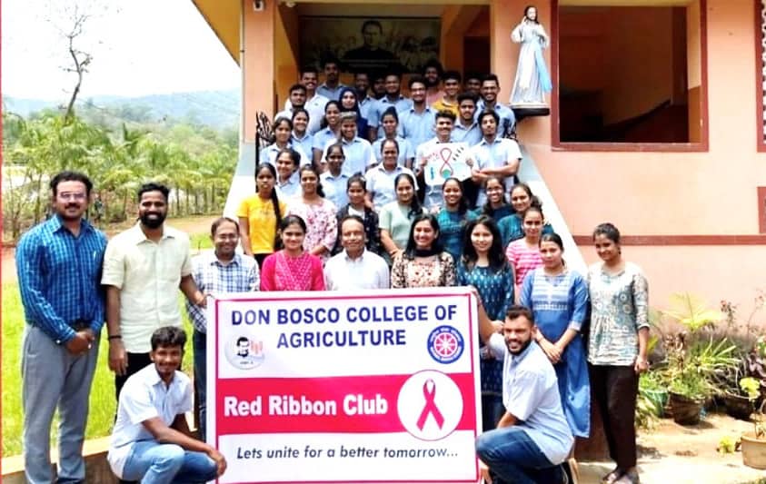 Members of Don Bosco College of Agriculture (DBCA) Red Ribbon Club