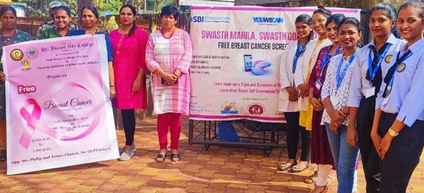 Don Bosco College Panjim's Extension Committee initiates Breast Cancer Screening Camp conducted by the YouWeCan Fight Cancer Foundation, India