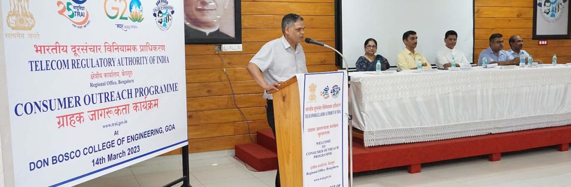 Consumer Outreach Programme bythe Telecom Regulatory Authority of India (TRAI) Held at DBCE Don Bosco College Of Engineering, Fatorda 5G