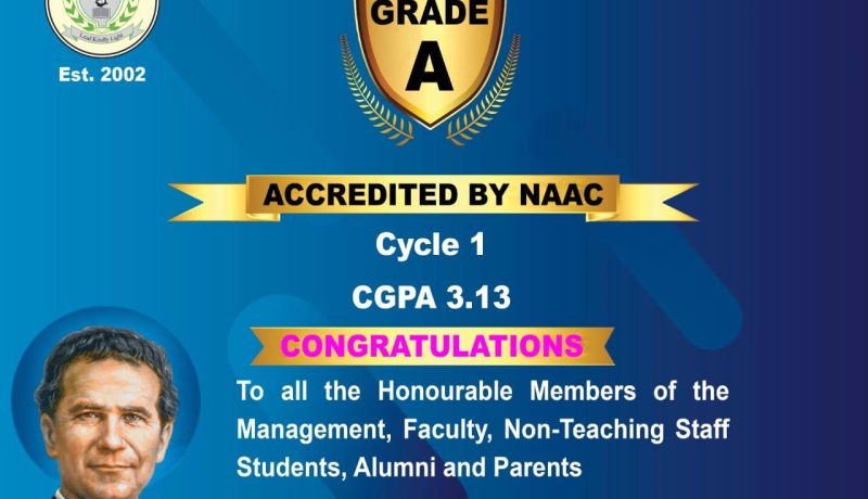 Don Bosco College Itanagar, Jollang achieves grade 'A' National Assessment and Accreditation council (NAAC).