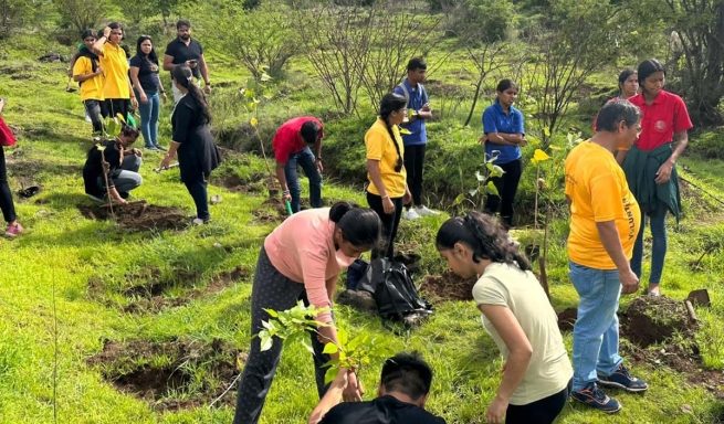 Tree plantation drive instils passion for sustainability among students of Don Bosco Junior College Pune in collaboration with the NGO Being Volunteer , India 