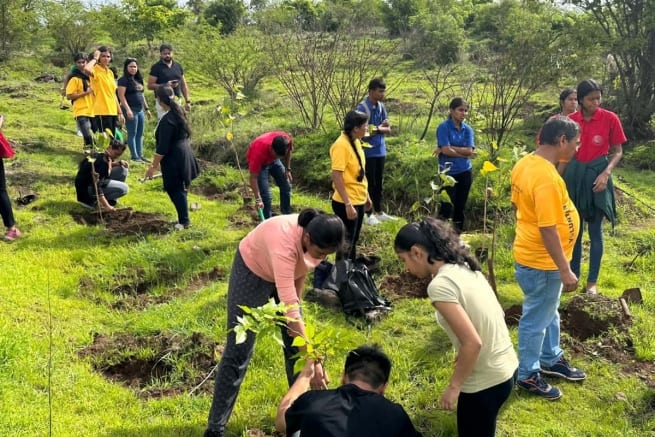 Tree plantation drive instils passion for sustainability among students of Don Bosco Junior College Pune in collaboration with the NGO Being Volunteer , India 