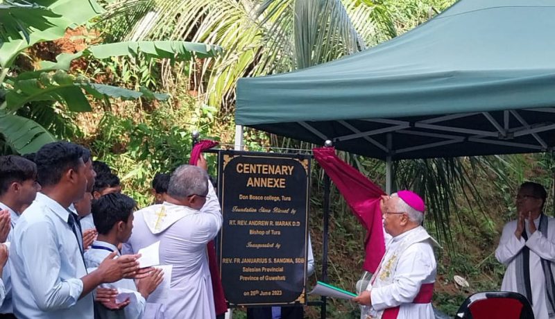Blessing of the Foundation Stone for the New College Building at Don Bosco College Tura, Meghalaya