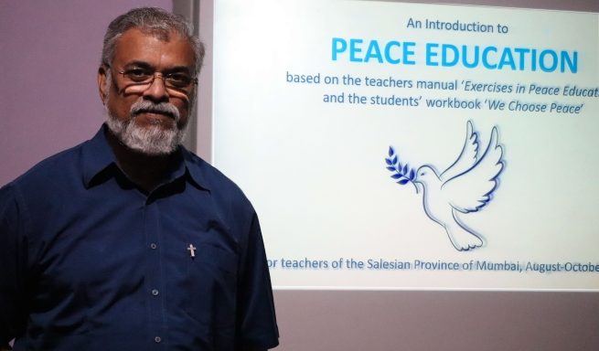  Fr Peter Gonsalves SDB, a professor specialising in Peace Communication and Media Education at the Salesian University in Rome held the induction programme focused on peace education for educators from the Salesian Province of Bombay (INB)