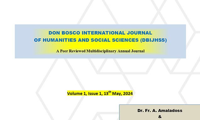 The inaugural issue of The Don Bosco International Journal of Humanities and Social Sciences (DBIJHSS), with ISSN: 3048-6823 (Online), was released on May 13. This marks the beginning of a significant platform for intellectual discourse and academic exchange across the diverse disciplines of humanities and social sciences.