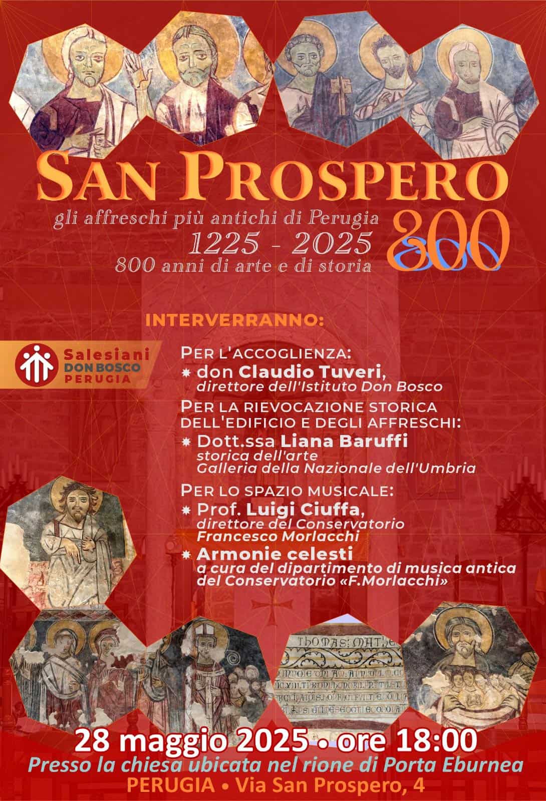 San Prospero: 800 anni di arte, storia e musica a Perugia (1225–2025) Celebrazione dei più antichi affreschi della città tra spiritualità, cultura e armonie celesti
