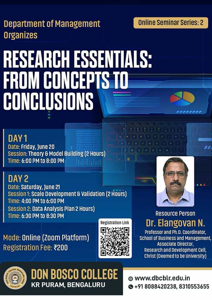 Second Edition of the Research Essentials Online Seminar Series: From Concepts to Conclusions