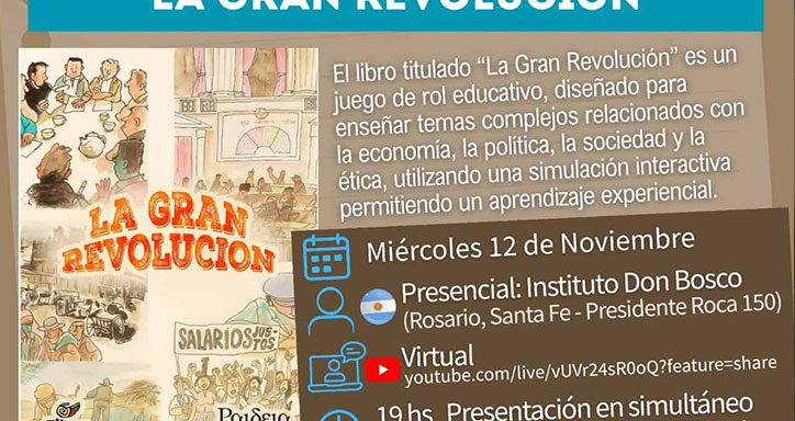 En el marco del Congreso Internacional de Educadores organizado por el Observatorio del Juego de Chile realizaremos la presentación del libro-juego "La Gran Revolución", Presentación del libro juego "La Gran Revolución" en el  Instituto Don Bosco de Rosario.