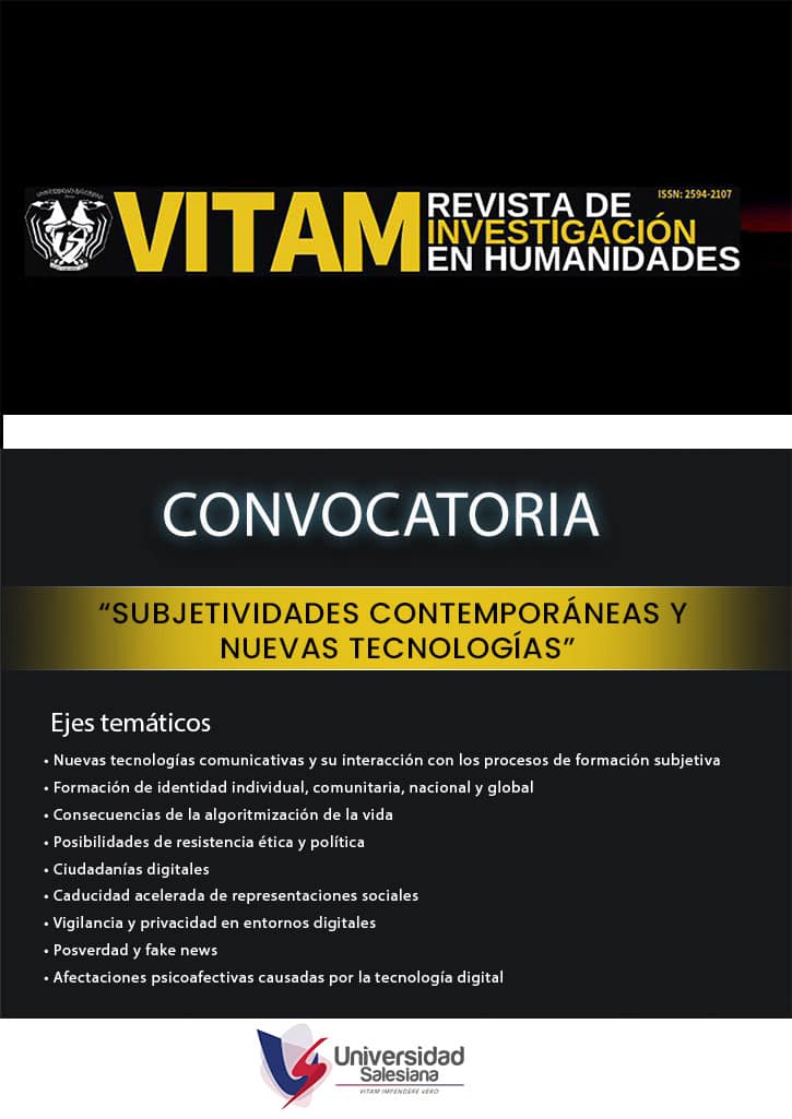 Convocatoria de la Revista Vitam sobre “Subjetividades contemporáneas y nuevas tecnologías”