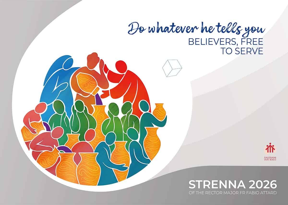 The poster that will accompany the Rector Major Fr Fabio Attard's Strenna for 2026, has been chosen and is now available online. It is a graphic expression of the motto already announced last August: ‘DO WHATEVER HE TELLS YOU. Believers, free to serve’. Below is an explanation of the image that makes up the poster.