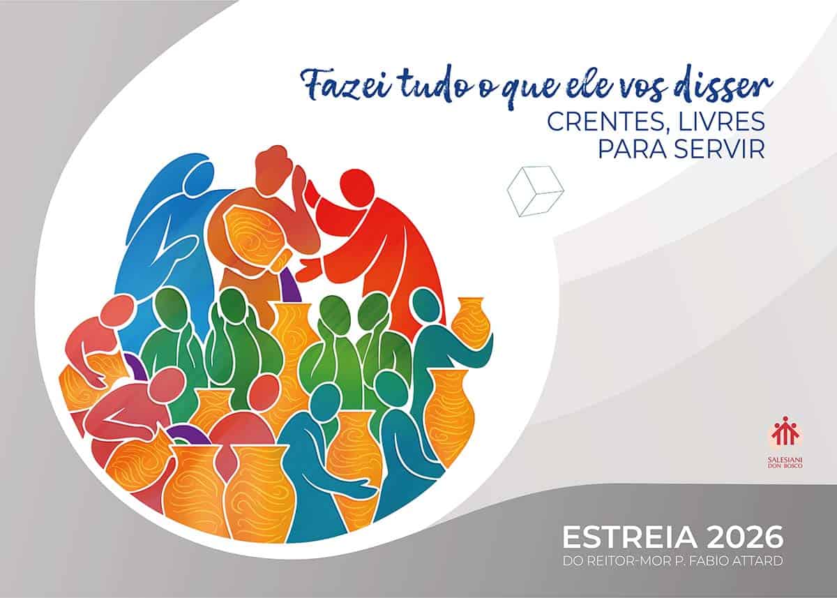 Já foi escolhido e está disponível on-line o pôster que acompanhará a Estreia do Reitor-Mor, P. Fábio Attard, para 2026. Trata-se da representação gráfica do lema anunciado em agosto passado: «Fazei o que ele vos disser – Crentes, livres para servir». Segue a descrição da imagem que integra o Cartaz.