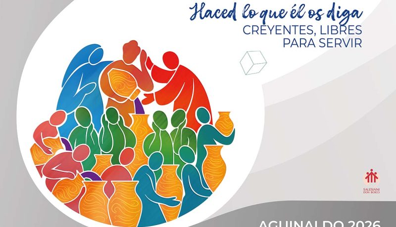 Ha sido elegido y ya se ha hecho público en la red el póster que acompañará el Aguinaldo del Rector Mayor, padre Fabio Attard, para 2026, representación gráfica del lema ya dado a conocer el pasado mes de agosto: “HACED LO QUE ÉL OS DIGA, Creyentes, libres para servir”. A continuación, presentamos la explicación de la imagen que compone el cartel