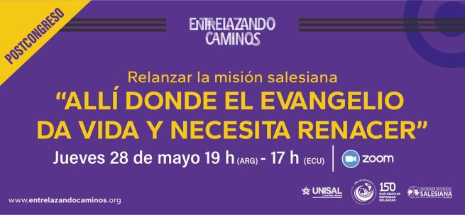 A un año de la realización del Congreso Misionero Salesiano Americano “Entrelazando Caminos” [del 19 al 22 de mayo de 2025] los Salesianos de Don Bosco invitan a revivir este acontecimiento para relanzar la misión a partir de la presentación de las Memorias de este Congreso. Acompañarán esta presentación los Padres Inspectores de las Inspectorías Salesianas de Ecuador, P. Marcelo Farfán SDB; de Argentina Norte, P. Julio Boffelli SDB; y de Argentina Sur, P. Manuel Cayo SDB; y los rectores de la Universidad Politécnica Salesiana, de Ecuador, P. Juan Cárdenas Tapia SDB, y de la Universidad Salesiana, de Argentina, P. Guillermo Tanos SDB.