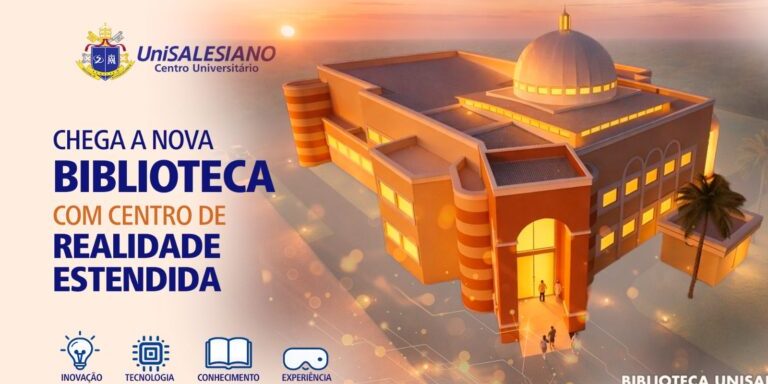O UniSALESIANO realizou, na manhã desta terça-feira (26), a cerimônia de bênção da pedra fundamental do novo bloco da Biblioteca e do Centro de Realidade Estendida. A obra será construída nos próximos 13 meses e representa um dos maiores investimentos em infraestrutura acadêmica e tecnológica da Instituição.