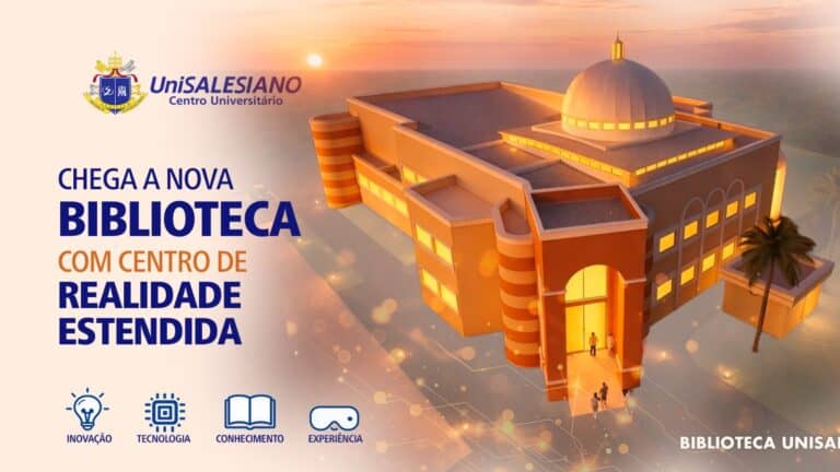 O UniSALESIANO realizou, na manhã desta terça-feira (26), a cerimônia de bênção da pedra fundamental do novo bloco da Biblioteca e do Centro de Realidade Estendida. A obra será construída nos próximos 13 meses e representa um dos maiores investimentos em infraestrutura acadêmica e tecnológica da Instituição.