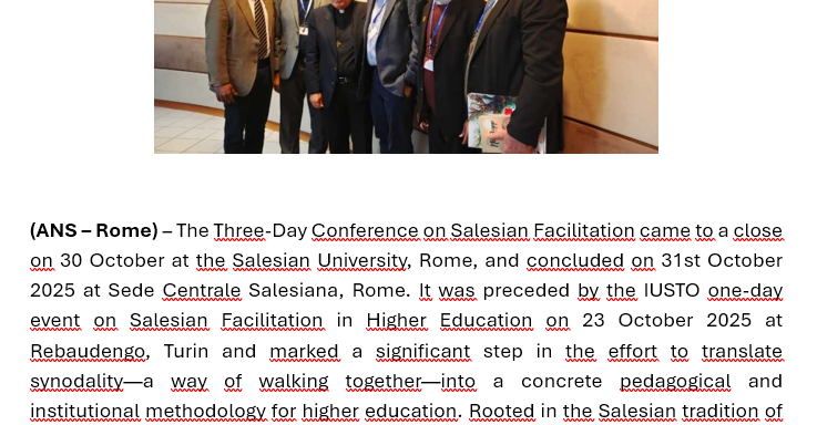 The Emerging Synodal Method in Salesian Higher Education