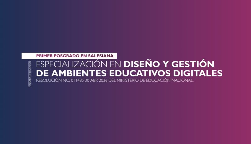 La Fundación Universitaria Salesiana sigue creciendo y marcando hitos en la educación superior. En el marco de la celebración de sus ocho años de fundación, la Institución recibió del Ministerio de Educación Nacional el registro calificado para su primer programa de posgrado: la Especialización en Diseño y Gestión de Ambientes Educativos Digitales.