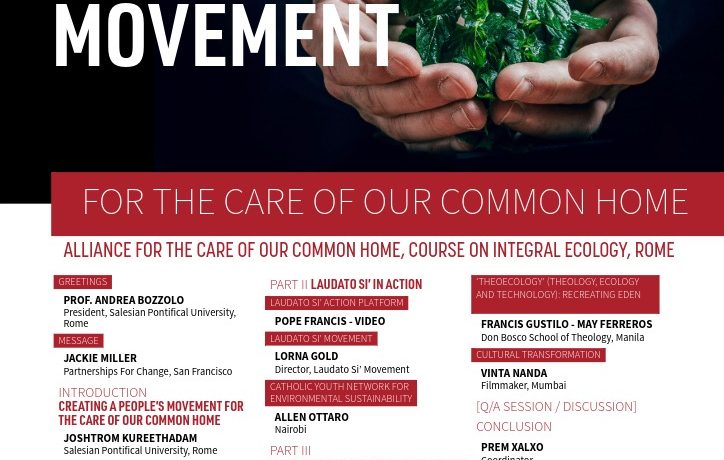 Joint Diploma in Integral Ecology International Conference “Creating a People’s Movement for the Care of Our Common Home” Il 2 luglio 2026 l’Università Pontificia Salesiana ospita un incontro internazionale dedicato alla cura della Casa Comune e all’ecologia integrale