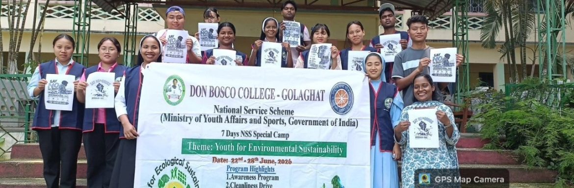 Don Bosco College, Golaghat, conducted a seven-day NSS Special Camp at Rangajan 3 No. Gaon from June 22 to 28 under the theme "Youth for Environmental Sustainability." The camp was inaugurated at Jibon Jyoti School, Rangajan, by Fr. L. Alayee, Vice Principal of Don Bosco College, with Mr Abhinav Todi, IQAC Coordinator, as Guest of Honour. Both speakers stressed youth leadership, selfless service, and environmental conservation.
