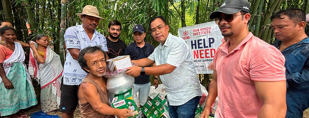 On August 24, the Don Bosco Institute (DBI) extended humanitarian assistance to flood-affected families in Nazira through its relief initiative, “A Help in Need – Flood Relief Support.”