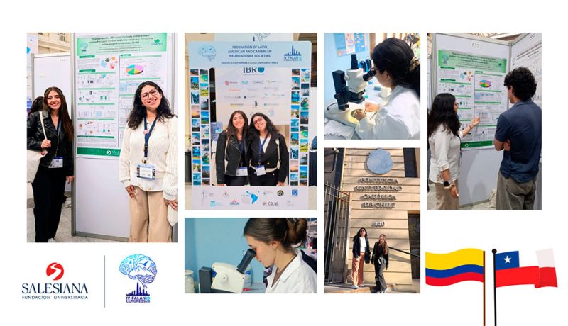 Karen Vanessa Castillo y Estefanía Paipilla, estudiantes de décimo semestre del programa de Química Farmacéutica de la Facultad de Ciencias Exactas y Naturales, se encuentran en Santiago de Chile desarrollando una pasantía internacional de investigación en el Congreso FALAN 2026. que les permite fortalecer su proyecto de grado y participar en escenarios académicos de alcance latinoamericano.