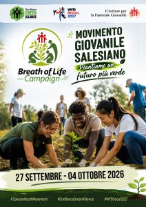  In occasione dell’avvio del Tempo del Creato 2026, il Settore di Pastorale Giovanile della Congregazione Salesiana ha annunciato un’iniziativa speciale, la campagna “Breath of Life”, che si svolgerà durante l’ultima settimana del Tempo del Creato, dal 27 settembre al 4 ottobre 2026.