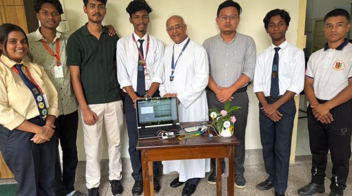 The Radio Club members of Salesian College (Autonomous), Siliguri marked National Radio Day with the public unveiling of ECOTUNES, an innovative project that transforms electrical signals from living plants into musical patterns. Conceived by M.Sc Psychology student Anand Kumar, Founder of the Radio Club, and developed by BCA student Ronish Minj with the Tech Team, ECOTUNES blends plant sensing, electronics, programming and sound to create an interactive audio‑visual experience. Using electrodes, the system detects subtle electrical variations in plants, processes them digitally, and converts them into musical output, complemented by LED displays simulating emotional states.